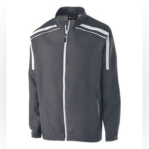 Holloway Youth Raider Jacket, size youth xl, gray with white stripes